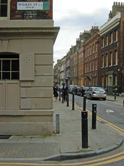 The Georgian terraces of Fournier Street in Spitalfields, off Brick Lane